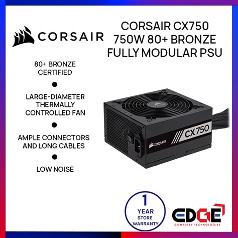 Edge Corsair Cx W Bronze Non Modular Psu Power Supply Unit