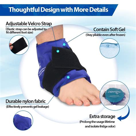 Newgo Ankle Ice Pack Wrap For Pain Relief Reusable Gel Cold Pack For