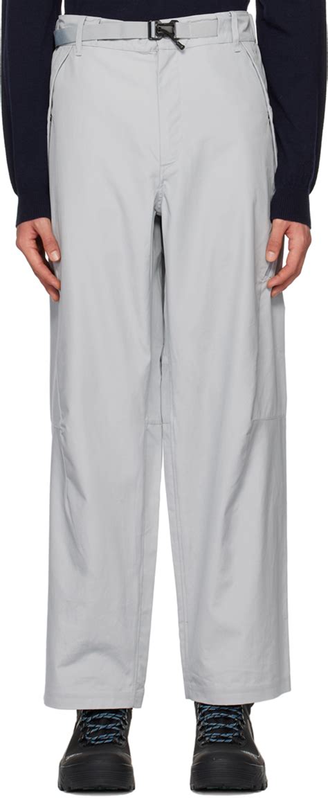 C P Company Gray Belted Trousers Ssense