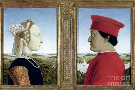 Portraits Of Duke Federico Da Montefeltro Painting By Piero Della