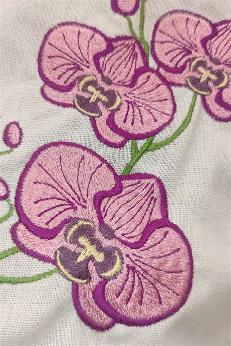 Orchids, Flowers, Machine Embroidery Design, 4 Sizes, 10 Formats ...