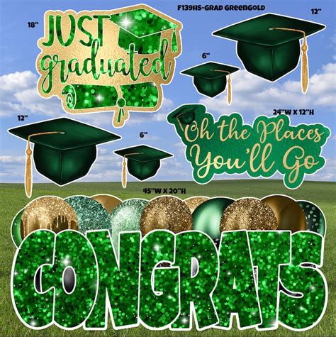 Multiple Color Choices Graduation Sign And Cap Sets Half Sheet Etsy