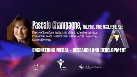 Pascale Champagne Phd P Eng 2020 Opea Medal Research And