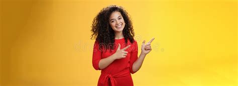 Cute Assertive Indian Asian Cheerful Girl Standing Isolated With Both Raise Hands Up Pointing