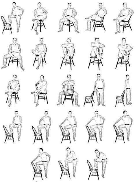 An Image Of People Sitting In Chairs And Standing Around The Same Chair