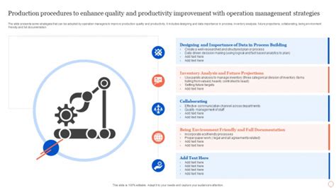 Production Procedures To Enhance Quality And Productivity Improvement