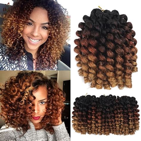 Wand Curl Crochet Braids Hair 8 Inch Jamaican Wand Curl Ombre Crochet Hair Jamaican Bounce