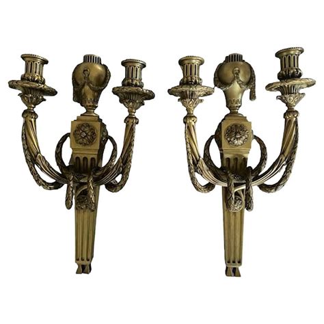 Pair Of Louis Xvi Style Gilt Bronze Wall Lights By E F Caldwell And Co