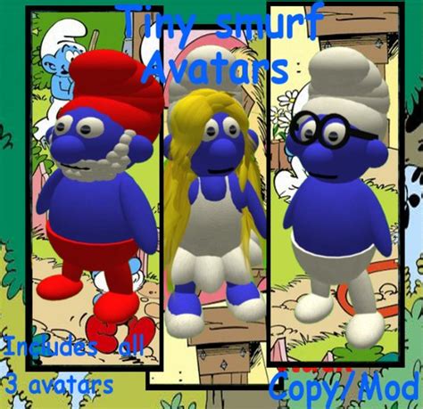 Second Life Marketplace - .:Con:.Tiny smurf Avatars Papa smurf ...