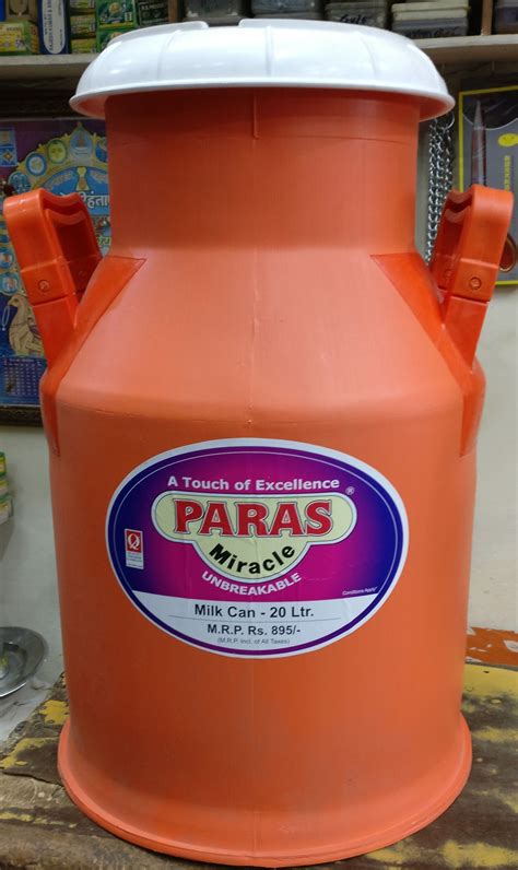 Orange Liter Paras Milk Can Rs Piece Shree Adinath Can Scale