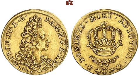 Friedrich IV 1699 1730 Dukat 1705 Glückstadt 3 46 g Fb 219 dort