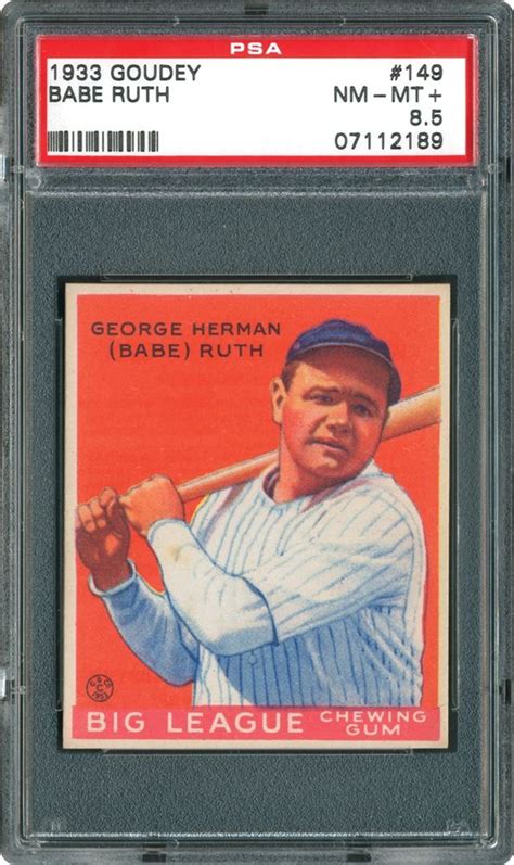 Auction Prices Realized Baseball Cards 1933 Goudey Babe Ruth