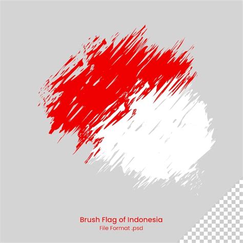 Premium Psd Brush Flag Of Indonesia Red And White Design