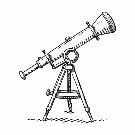 Premium Vector | A drawing of a telescope with a black outline and a drawing of a telescope