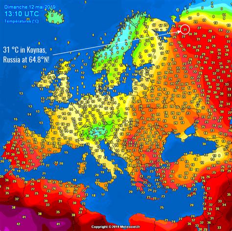 Extremely hot weather in NW Russia today: 31 °C near the Arctic circle - May 12th, 2019 » Severe ...