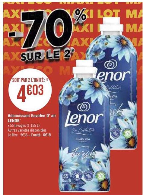 Promo Adoucissant Envolée D air Lenor chez Supermarchés