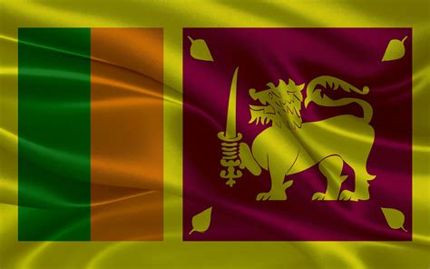 3d waving realistic silk national flag of Srilanka. Happy national day ...