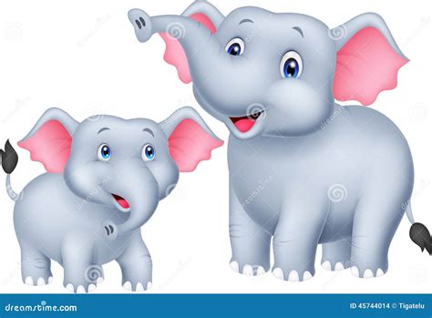 Cartoon Mother And Baby Elephant Stock Vector Image