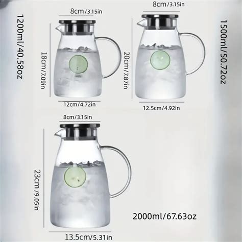 Glass Pitchers Beverage Pitchers Lid Glass Water Pitcher Temu