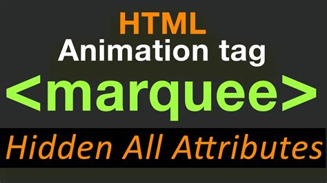 Marquee Tag In Html How To Use Marquee Tag In Html With All