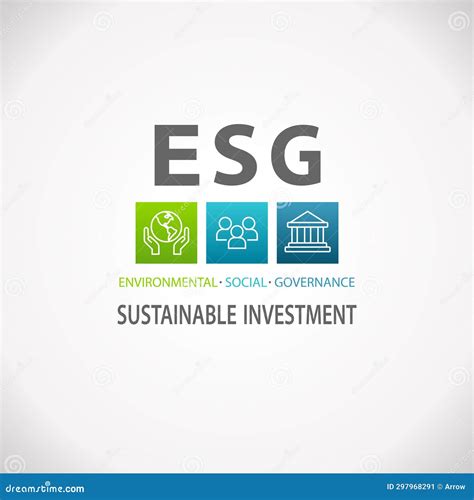 Esg Environmental Social Governance Sustainable Investment Infographic Illustrazione Vettoriale