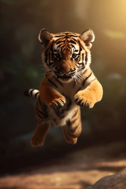 Free AI Image | View of tiger cub in the wild