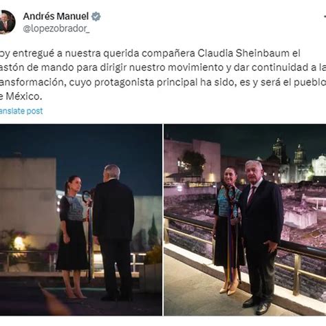 Amlo Y Claudia Sheinbaum Enviaron Contundente Mensaje Tras Entrega Del Bastón De Mando Infobae