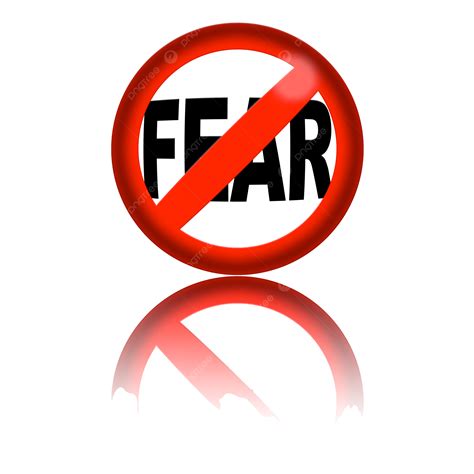 No Fear Sign 3d Rendering Icon Banner Label Circle Png Transparent