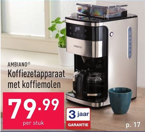 Ambiano Koffiezetapparaat Met Koffiemolen Promotie Bij ALDI