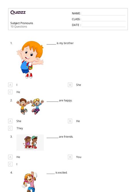 Pronouns Worksheets For St Class On Quizizz Free Printable