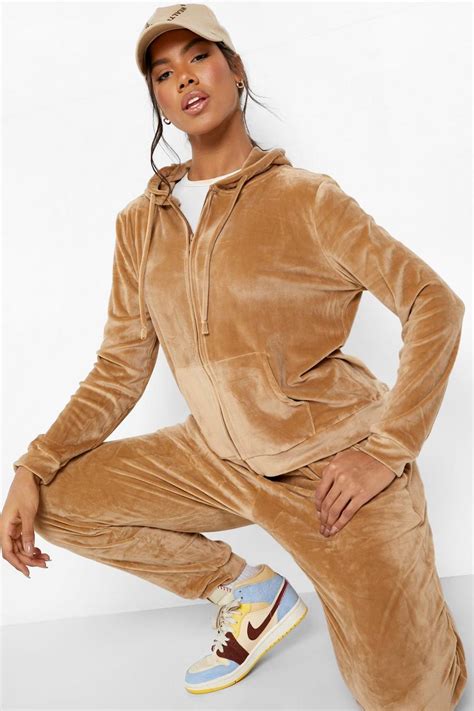 Velour Tracksuit Boohoo Uk