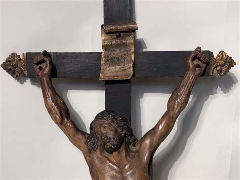 Wooden Sculpture Of A Christ On His Cross, Regency . - objects of ...