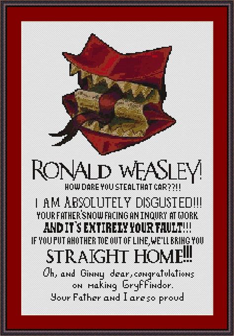 Buy 2 Get 1 Free Ron Weasley's Howler Cross Stitch Pattern - Etsy