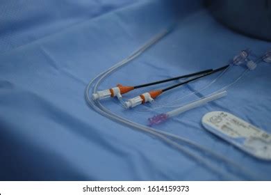 Medical Instruments Access Femoral Artery Focus Stock Photo 1614159373