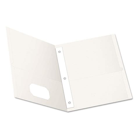 Oxford Twin Pocket Folders With 3 Fasteners Letter 12 Capacity White