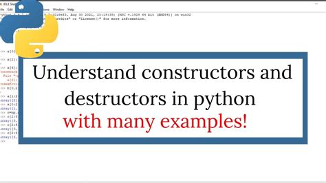 Constructor Destructor In Python With Practical Examples Python