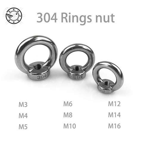 M3 M4 M5 M6 M8 M10 M12 M14 M16 304 Stainless Steel Rings Nut Round Nut