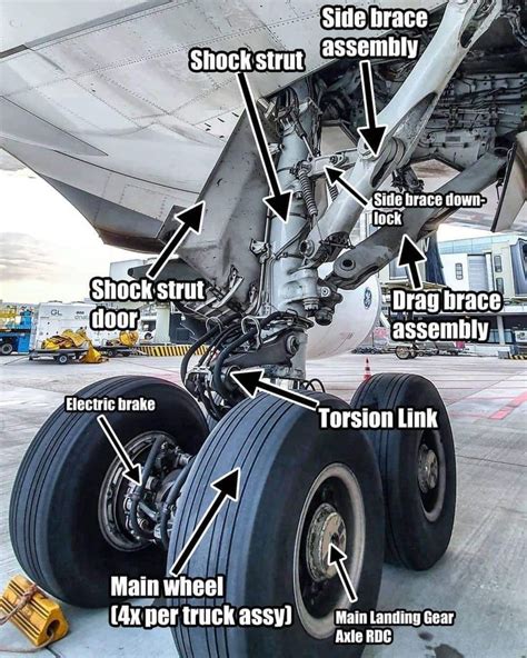 An Airplane With All The Parts Labeled On It S Front Wheel And Landing Gear