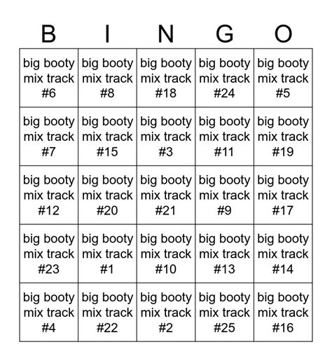 Mias Playlist Bingo Card