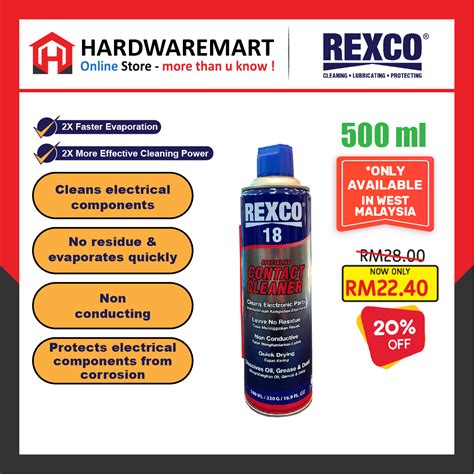 Rexco 18 Specialist Contact Cleaner Eletronic Component Cpu Elektrik