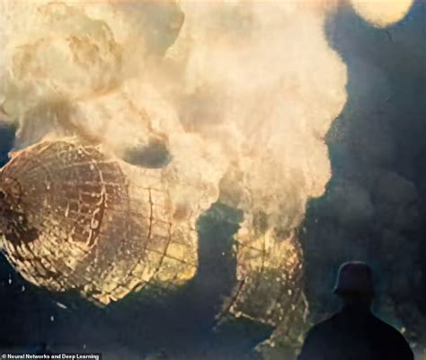 Stunning footage shows the Hindenburg disaster in bright colors