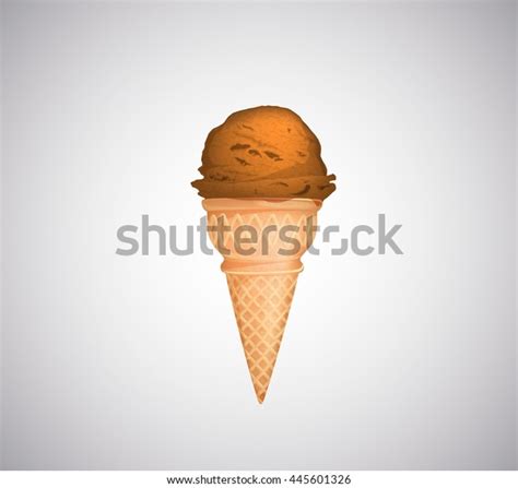 Orange Ice Cream Cone Isolated Stock Vector (Royalty Free) 445601326 ...