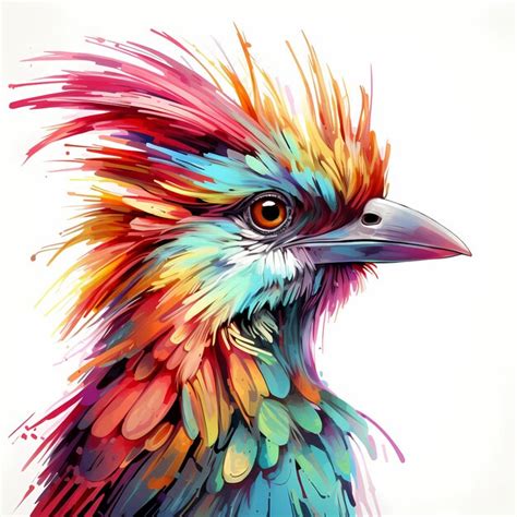 Premium AI Image | a colorful bird with colorful feathers on its head