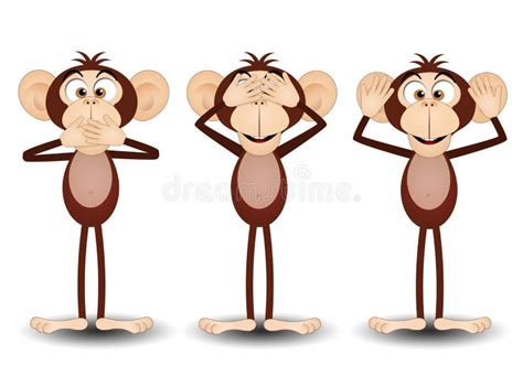 The Three Wise Monkeys Stock Illustration Illustration Of Male