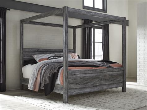 Baystorm Gray King Canopy Bed from Ashley | Coleman Furniture