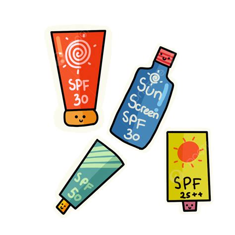 Sun Screens Clipart Png Images Cute Sun Screen Doodle Sticker Kawaii