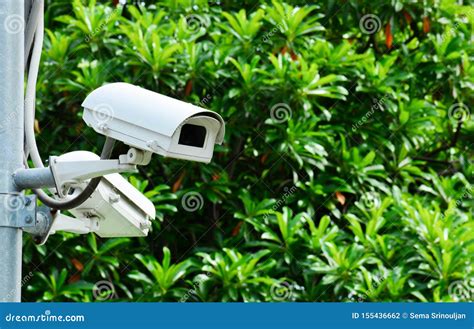 Security Cctv Camera In The Park Stock Photo Image Of Security