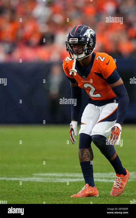 Denver Broncos Cornerback Pat Surtain Ii Looks On Against The Las