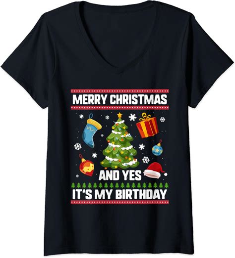 Amazon Womens Merry Christmas And Yes It S My Birthday Xmas