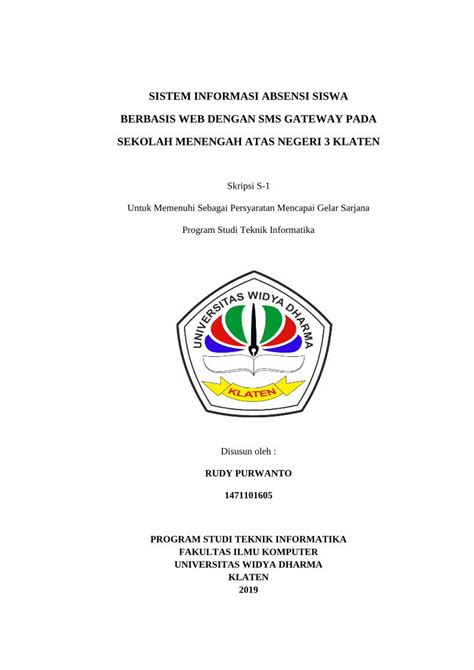 Pdf Sistem Informasi Absensi Siswa Berbasis Web  Dokumen Tips